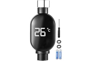 LONNALEE Shower Thermometer,Water Temperature Sensor Gauge with Led Digital Display, Waterproof Bathroom Accessories for Kitchen Apartment Hotel Home Household