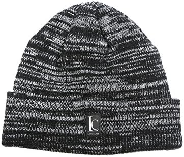 LONGCLASS Warm Knitted Black Beanie Winter Hat Styler Comfortable Soft Knitted Hat Intricately Embroidered Modern Winter Hat Black Grey for Men Women