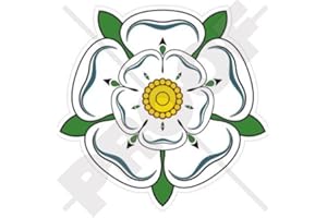 STICKERSWORLD Flor de Rosa Blanca de York Yorkshire Inglaterra Reino Unido 100 mm (4 pulg.) vinilo pegatina, Skin