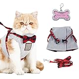 Bwogue Katzen Weste Geschirr Mit Passenden Führen Leine Und id - Tag, Verstellbare Komfortablen Soft Mesh nNutzen Für Katzen In Sicherheit Zu
