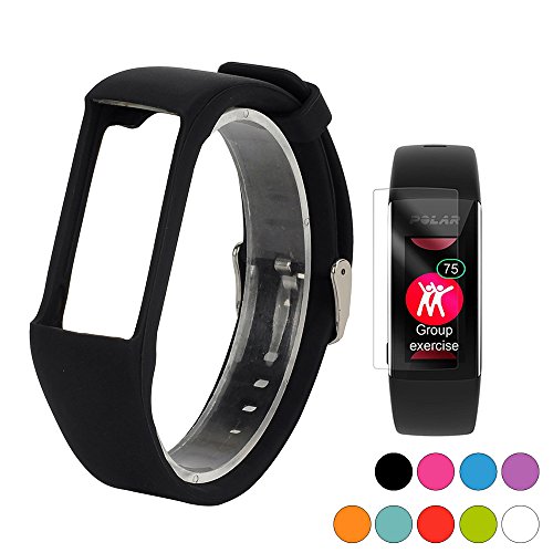 TUSITA Correa Para Polar A360 A370 - Banda de silicona de repuesto con Pellicola - Accesorios de reloj inteligente GPS