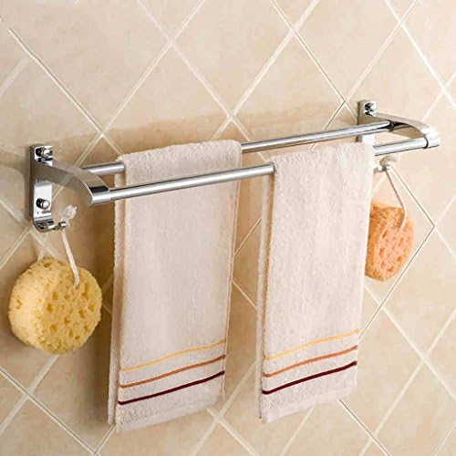 Towel Racks Stainless Steel Double Towel Bar With Hook Towel Bar Bathroom Hardware Bathroom Accessories towel holder