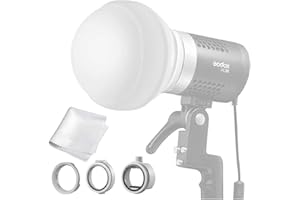 Godox ML-CD15 Soft Dome Diffuser Kit mit 3 Adaptern, kompatibel mit Godox V100, V1 Pro, AD200Pro II, AD100Pro, AD300Pro, AD400Pro, V860III, ML30, ML30Bi, ML100Bi, ML100R, ML60Bi, ML60IIBi und mehr
