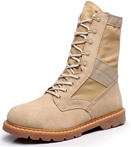 MILEEO Desert Army Combat Patrol Boots Tactical Cadet Military Seude Leather Tan Jungle, UK 7/Asian 41