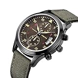 yisuya Herren 's Army Grün Militär Stil Chronograph Quarz wasserfestem Leinwand Band Casual megir Sport Armbanduhr Armbanduhren