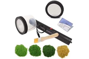DUAO Kit de Flocage Applicateur D'Herbe Statique Machine de Flocage ABS avec PoignéE AntidéRapante pour Bricolage Table de Sable de ModéLisation ScéNique Noir