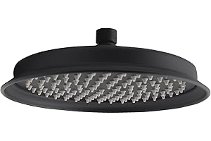 Large Rain Shower Head 228mm Round 304 Stainless Steel Bathroom Shower Head High Pressure Rainfall Showerhead, Matte Black - GETSHOWERSET