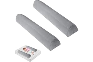 Ranjima Fallskydd för säng, resor, uppblåsbar, 2-pack uppblåsbart fallskydd sänggaller med handpump, halkfritt spjälskydd, fö