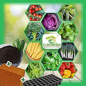O-Homes Certified EXOTIC Vegetable Seed Starter Grow Kit | Exotic Seeds + Seedling tray[10x2] + VermiCompost[200g] + Cocopeat[200g] | With Detailed Instruction Manual | For Kitchen Homes Garden