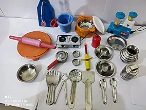 27 Pieces Mini Stainless Steel Utensils/ Mini Kitchen Set/ Great Kitchen Toys for Kids/ Best Gift Items.