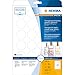 Produktbild HERMA 8023 Wetterfeste Folien-Etiketten DIN A4 transparent (Ø 40 mm, 25 Blatt, Polyesterfolie, glänzend, rund) selbstklebend, bedruckbar, permanent haftende Klebefolie, 600 Klebeetiketten