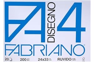 Fabriano F4 Ruvido Album da Disegno, 24 x 33 cm, Set da 2 Blocchi