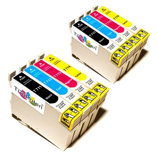8x Epson Stylus SX410 Kompatible Druckerpatronen - Cyan / Gelb / Magenta / Schwarz- PATRONEN MIT NEUESTEN CHIP