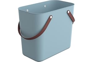 Rotho - Cestino per la spesa “Albula”, in plastica (polipropilene riciclato), turchese, 25 litri (40 x 23,5 x 34 cm)