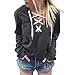 Produktbild Pullover Damen Btruely Frau Langarm Hoodie Sweatshirt Casual Sports Pullover Tops (L, Schwarz)