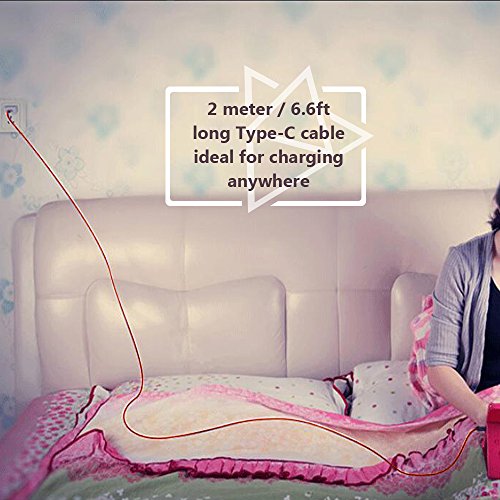 USB C Ladekabel für Honor Note 8, Higoo 2M [6.6FT] Honor Ladegerät Kabel Schnellkabel Kabellos Nylon Kabel Reversible Ladegerät Kabel USB Datenübertragungskabel für Honor 8 8s v8 v9 Magic Red - 6