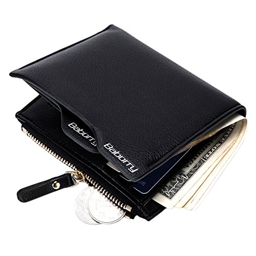 Book's Cover ofExpresstech  RFID blocage Portefeuille pour homme en PU cuir AntiRFID Portecartes avec amovible enceinte pour carte didentité permis de conduire Carte de Crédit Noir