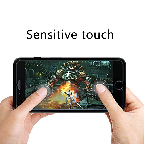 EasyAcc iPhone 7 Plus Panzerglasfolie for Klar Anti-Kratz Screen Protector Displayschutz Displayfolie – 9H Hardness aus gehärtetem Glas(bewusst kleiner als das Display, da dieses gewölbt ist) - 8