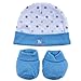 Luvable Friends Polka Dot Baby Cap Hat And Booties Gift Set in Organza Bag (0-6 Months) (Boys Blue)