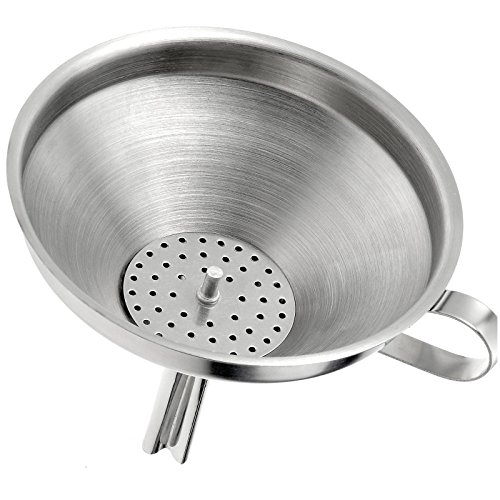 Westmark Flaschentrichter mit herausnehmbarem Sieb, Einfüllstutzen-Durchmesser: 1,3 – 4 cm, Rostfreier Edelstahl, Silber, 12462270 - 2