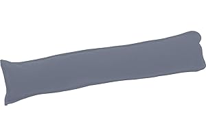 QUEENS LAND HOME Plain Fabric Draught Excluder Decorative Simple Door or Window Draft Guard, Energy Saver. (Grey)