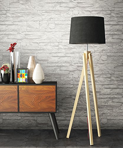 Steintapete Vliestapete Weiß , schöne edle Tapete im Steinmauer Design , moderne 3D Optik für Wohnzimmer, Schlafzimmer oder Küche inklusive der Newroom Tapezier Ratgeber mit Tipps für perfekte Wände - 3