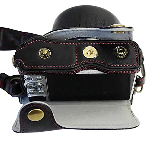 First2savvv XJD-J5-HH01S01 Premium Qualität braun Ganzkörper- präzise Passform PU-Leder Kameratasche Fall Tasche Cover für Nikon 1 J5 mit 10-30mm Lens mit Kameragurt - 3