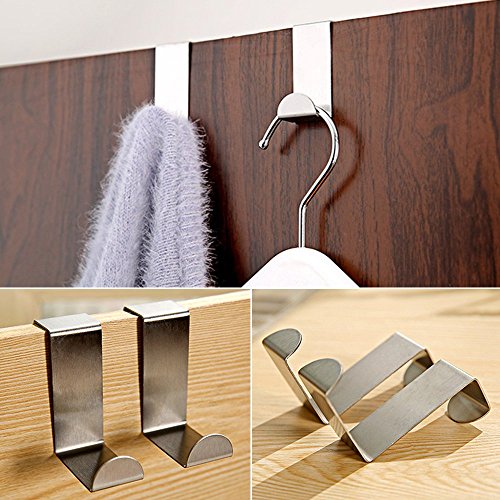 Bluelans® Türhaken Kleiderhaken Badezimmerhaken Türgarderobenhaken – 4er Set, Edelstahl rostfrei,5,5 x 4 cm x 1,8 cm - 5