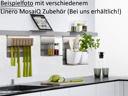 Kesseböhmer Linero MosaiQ Starterset Profilleiste 1200 mm + Universalablage + 2er Hakenleiste Graphitschwarz exklusiv von SO-TECH® - 2