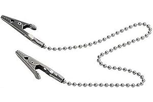 ERICOTRY Napkin Holder Dental Lab Bib Clip Baby Elderly Adult Flexible Metal Ball Chain Neck Strap Length 12"- Keep Your Napkin Securely Placed While Dining (1)