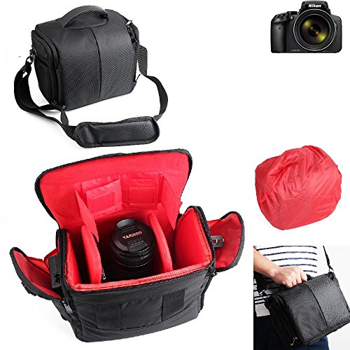 K-S-Trade® pour Nikon Coolpix P900 Sac Sacoche Pouchette Appareil Photo Anti-Choc DSLR SLR Caméra Housse Protection Étui De Pluie Supplémentaire Noir 1x