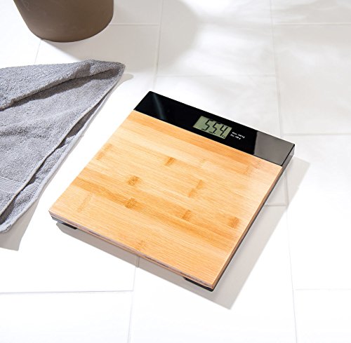 newgen medicals Digitale Premium-Körperwaage, Bambusholz, bis 180 kg, XXL-Display, AAA - 4