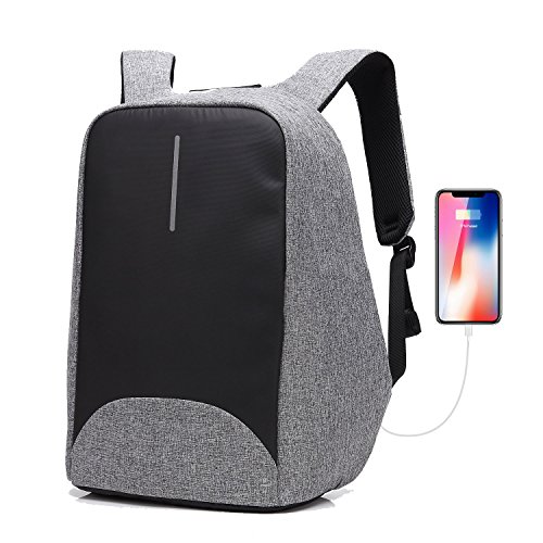 15 6 Zoll Business-Laptop-Rucksack mit Anti-Dieb-Rei  verschluss und USB-Lade-Port  wasserdichte Reise Daypack College-Tasche mit versteckten Fach f  
