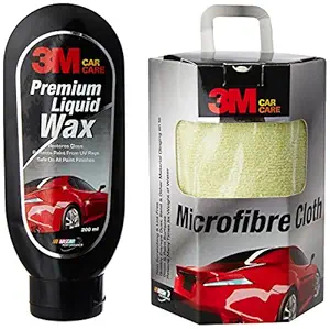 3M Combo of AS Premium Liquid Wax (200 ml) and Cloth