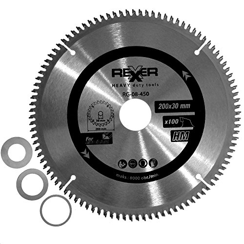 HM Kreissägeblatt Ø 200 x 30 / 25,4 / 20 / 16mm 100 Zähne Sägeblatt für Holz Alu - 2