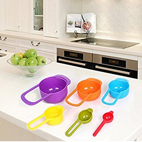 HENGSONG 6-teilig Bunte Kochen Backen Messlöffel Dosierlöffel Kunststoff Messlöffel Set - 2