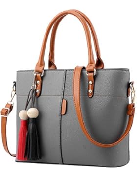 Menschwear Damen PU Handtaschen Damen Handtasche Schwarz Handtasche Schule Damen Handtaschen 30.5cm