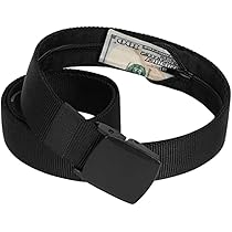 Ceinture Homme Nylon Boucle Métallique Forte Haute Qualité Dégagement Rapide Ajustable - Noir 1