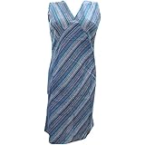 Mogul Interior Women's Beach Fall Fashion Cotton Dress X-Small Blue