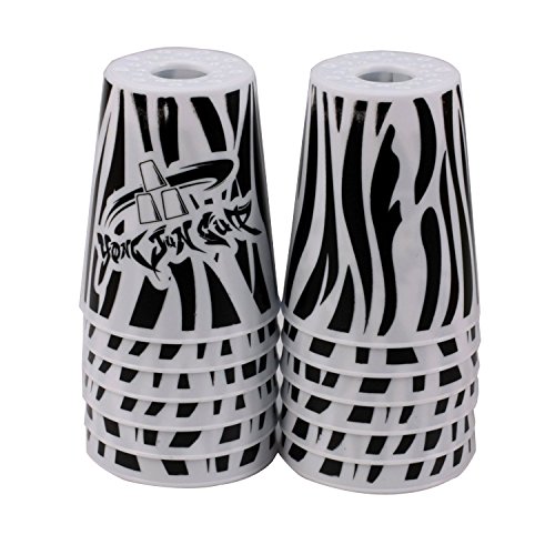 V5-Space®12Pcs Sport Stacking Cup Flyingcup Athletics Toys Sports Educational Gift Scrawl Design,White