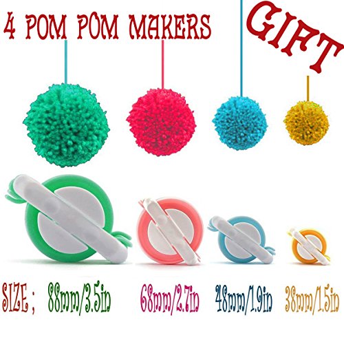Tmade Runder Strickjacke Set Hut Schal Maker Häkelbausatz mit Geschenk Pom Pom Maker Set - 3