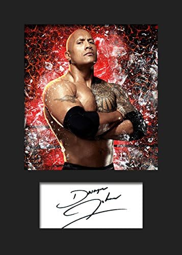 The Rock WWE #3 | Signed Mounted Photo Reprint | A5 Size to Fit 6x8 Inch Frames | Machine Cut | Photo Display | Present Gift Collectible