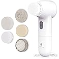 Facial Cleansing Brush, Waterproof Face Brush with 5 Brush Heads，Rotating Deep Cleansing, Gentle Exfoliating, Removing Blackhead for Face and Body