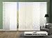 Produktbild Home Fashion 96025 | 6er-Set Schiebegardine AROL | mit Scherli-Muster | 6x 245x60 cm (h x b) | Farbe: wollweiß
