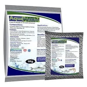 Anfotal Nutritions Aquaproblac Gut Probiotics, Growth Enhancer for Fish & Shrimp Aquaculture Feed Supplements 1 Kg Pouch