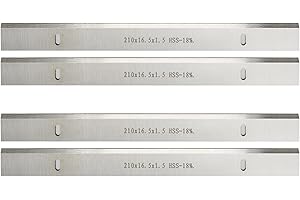 WNJ-TOOL, 2 Pairs 210mm HSS Thickness Planer Blade 210x16.5x1.5mm Jointer Knife For Scheppach Einhell Erbauer Woodworking Tool Accessories (Size : 210mm)