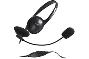 MCL CSQ-M/NZ Casque stéréo avec micro + Contrôle volume intégré Noir