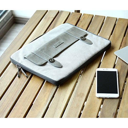 DOMISO 14 Zoll Aktentasche Stil Laptophülle Tragetasche Tragetasche Abdeckung Mit Griff Laptop Sleeve Notebook Cover , Grau - 7