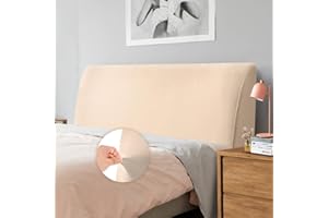 Caijin Bettkopfteil Hussen Bett Kopfteil Bezug, Weicher Strecken Samtstoff Staubdicht, Staubdichte Schutzhülle für gepolsterte Schlafzimmer Kopfteil, Samt Stoff (180-200 cm（Cal King）, Kamel)