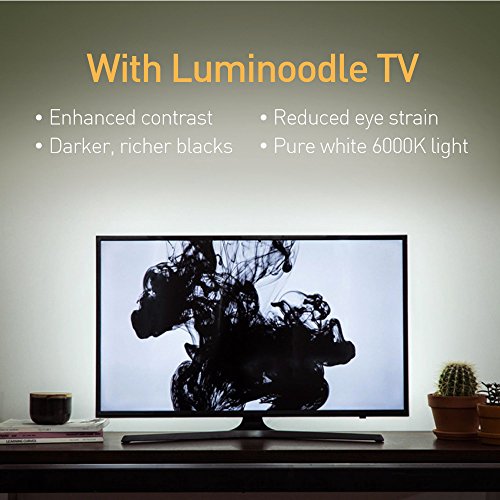 Luminoodle LED TV-Hintergrundbeleuchtung – Groß – Die längste USB-LED-Hintergrundbeleuchtung auf dem Markt – USB-betriebene LED HDTV-Bias-Beleuchtung für TV-Umgebungsbeleuchtung – Hintergrundbeleuchtung für TV - 2